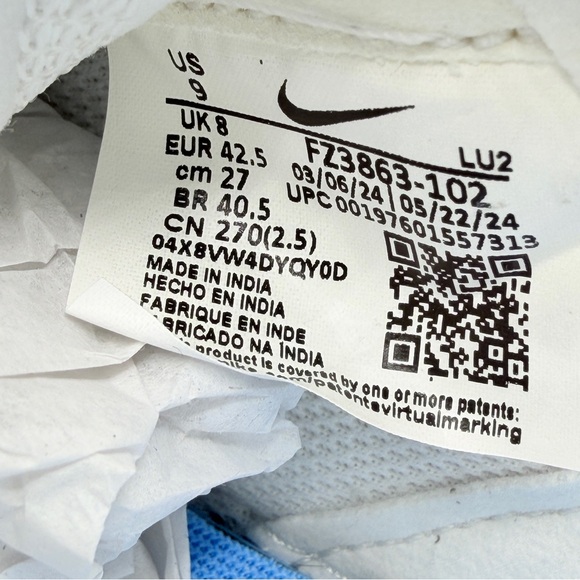 Nike C1TY Sneakers Men’s Size 9 White Blue — New without box - Picture 14 of 14